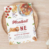 Waterverf gehaktbal Italiaans 1e verjaardag Kaart