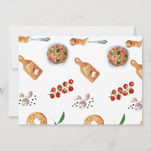 Waterverf gehaktbal Italiaans 1e verjaardag Kaart (Achterkant)