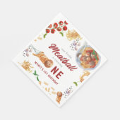 Waterverf gehaktbal Italiaans 1e verjaardag Servet (Hoek)