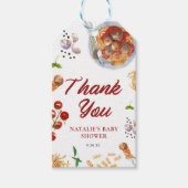 Waterverf Gehaktbal Italiaans Baby shower gunsten Cadeaulabel (Voorkant)