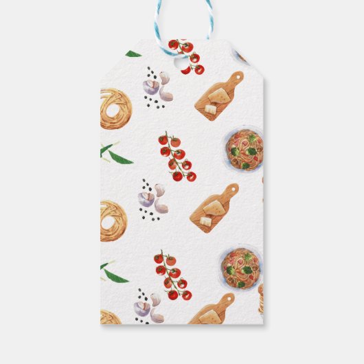 Waterverf Gehaktbal Italiaans Baby shower gunsten Cadeaulabel (Achterkant)