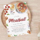 Waterverf gehaktbal Italiaans Baby shower Kaart