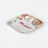 Waterverf gehaktbal Italiaans Baby shower Papieren Bordje (Gebogen)