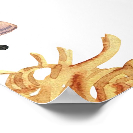 Waterverf gehaktbal Italiaans Baby shower Welkom Poster (Hoek)