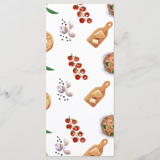 Waterverf gehaktbal Italiaans Menu (Achterkant)