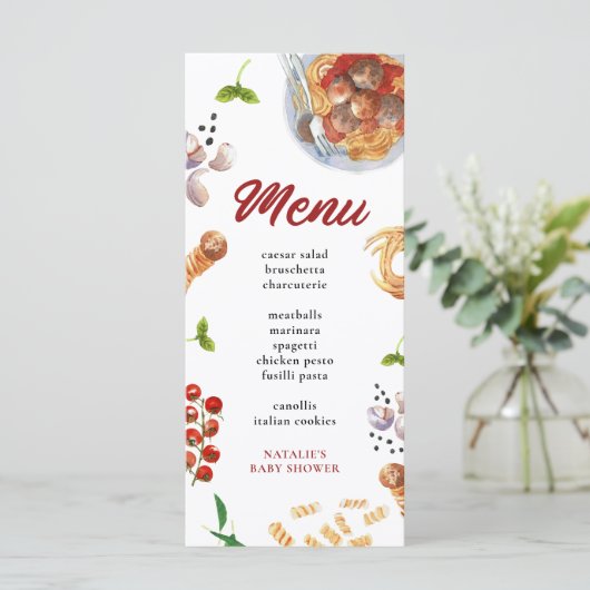 Waterverf gehaktbal Italiaans Menu (Staand voorkant)