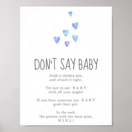 Waterverf Gehoornaar Jongen Zeg niet dat Baby spel Poster (Voorkant)