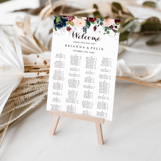 Waterverf geïllustreerd alfabetisch zetdiagram poster