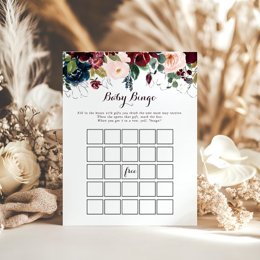 Waterverf geïllustreerd Baby Bingo Shower Game