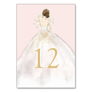 Waterverf geïllustreerd Bride in Gown Kaart