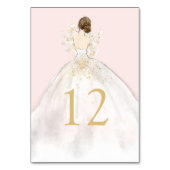 Waterverf geïllustreerd Bride in Gown Kaart (Achterkant)