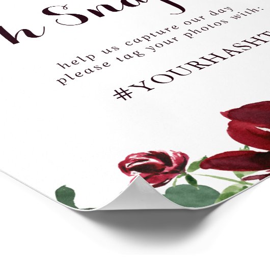 Waterverf geïllustreerd Feall Wedding Oh Snap Sign Poster (Hoek)