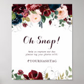 Waterverf geïllustreerd Feall Wedding Oh Snap Sign Poster (Voorkant)