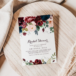 Waterverf geïllustreerd Herfst Floral Vrijgezellen Kaart