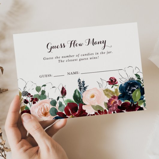 Waterverf geïllustreerd raden hoeveel spel Kaart Visitekaartje