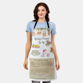 Waterverf geïllustreerd Recipe Heirloom Apron Schort (Gedragen)