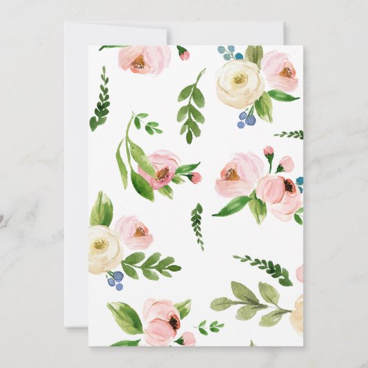 Waterverf geïllustreerd uitnodiging voor het huwel (Achterkant)