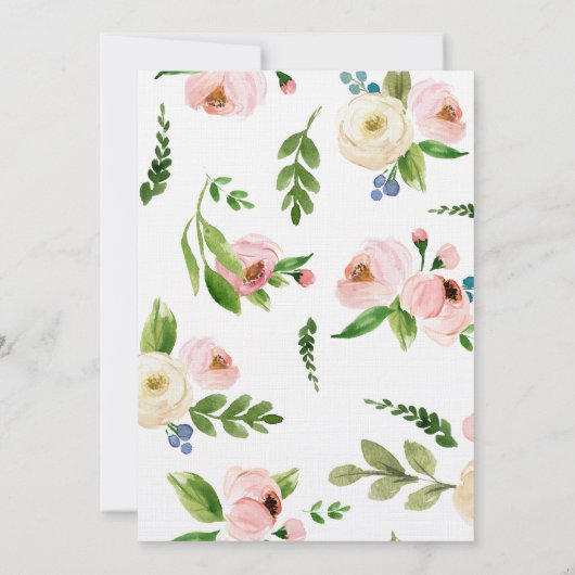 Waterverf geïllustreerd uitnodiging voor het huwel (Achterkant)