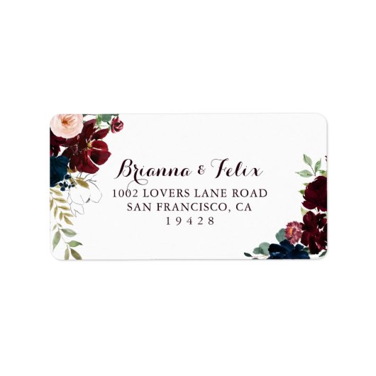 Waterverf geïllustreerd weddenschap RSVP-adreslabe Etiket (Voorkant)