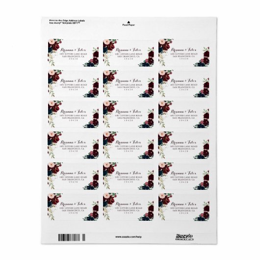 Waterverf geïllustreerd weddenschap RSVP-adreslabe Etiket (Full Sheet)