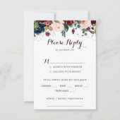 Waterverf geïllustreerd weddenschapsmenu Keuze RSV RSVP Kaartje (Voorkant)