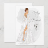 Waterverf Geïllustreerde bruidsmeisje Voorstel kaa Notitiekaartje (Voorkant / Achterkant)