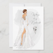 Waterverf Geïllustreerde bruidsmeisje Voorstel kaa
