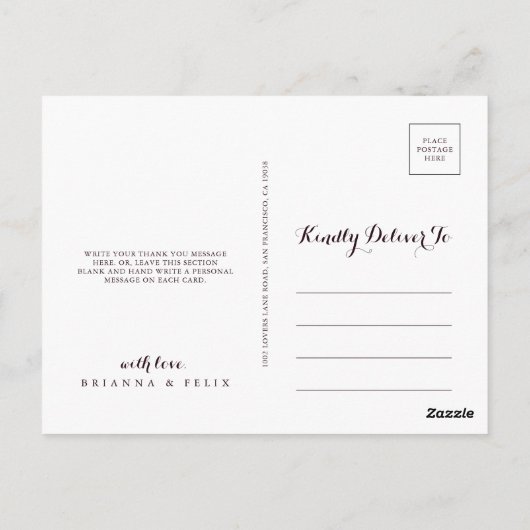 Waterverf Geïllustreerde Herfst Bloemen Dank u Briefkaart (Achterkant)