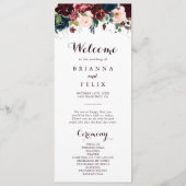 Waterverf Geïllustreerde Herfst Bloemen Trouwprogr Programmakaart (Voorkant)