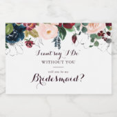 Waterverf geïllustreerde Herfst bruidsmeisje voors Sparkling Wijnetiket (Enkel label)