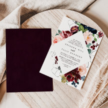 Waterverf geïllustreerde Herfst Floral Diamond Wed