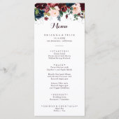 Waterverf geïllustreerde Herfst Floral Dinner Menu (Voorkant)