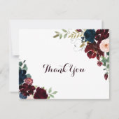 Waterverf Geïllustreerde Herfst Floral Flat Weddin Bedankkaart (Voorkant)