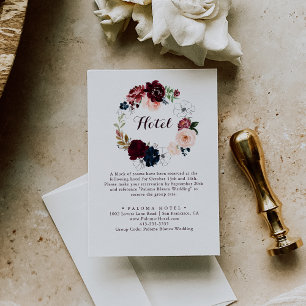 Waterverf Geïllustreerde Herfst Floral Hotel Informatiekaartje