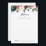 Waterverf geïllustreerde Herfst Floral Wedding Advieskaart<br><div class="desc">Deze waterverf illustreerde herfst floral bruiloft-advieskaart is perfect voor een eenvoudige bruiloft. Het ontwerp is voorzien van artistieke handbeschilderde waterverf blauw, bogundy, rode, blote rozen en pinda's met elegante groene bladeren, die de kleurrijke, idyllische najaarsschoonheid inspireren. Deze kaarten zijn perfect voor een bruiloft, vrijgezellenfeest, baby shower, graduatiedag en nog veel...</div>