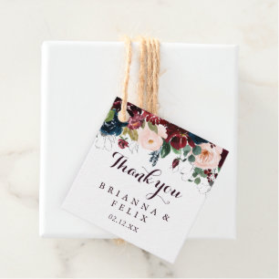 Waterverf geïllustreerde Herfst Floral Wedding Bedankjes Labels