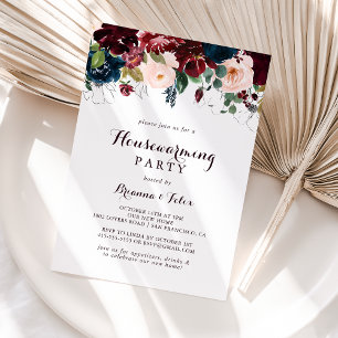 Waterverf Geïllustreerde Herfst Housewarming Party Kaart