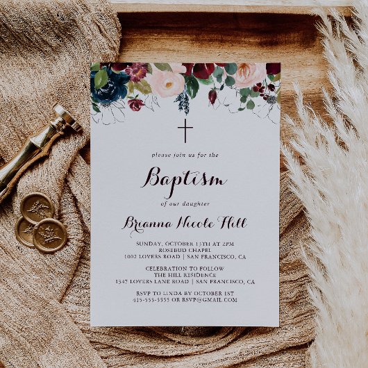 Waterverf Geïllustreerde Herfst Kalligrafie Doop Kaart