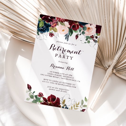 Waterverf Geïllustreerde Herfst Pensioen Partij Kaart