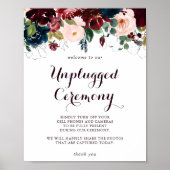 Waterverf geïllustreerde Herfst Unplugged Ceremony Poster (Voorkant)