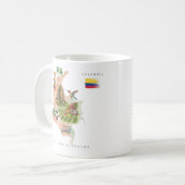 Waterverf geïllustreerde kaart Colombia | Monogram Koffiemok (Voorkant links)