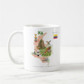 Waterverf geïllustreerde kaart Colombia | Monogram Koffiemok (Links)