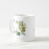 Waterverf geïllustreerde kaart Haïti | Monogram Koffiemok (Voorkant links)