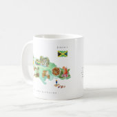 Waterverf geïllustreerde kaart Jamaica | Monogram Koffiemok (Voorkant links)