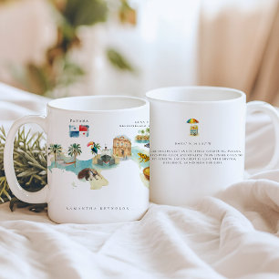 Waterverf geïllustreerde kaart Panama   Monogram Koffiemok