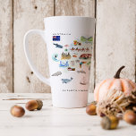 Waterverf geïllustreerde kaart van Australië | Mon Latte Mok<br><div class="desc">Een perfect cadeau voor iedereen die van Australië houdt. Ga een paar goodies naar binnen en maak iemands dag! Laten we een cuppa hebben! Voeg uw douanetekst aan dit ontwerp toe door de "Edit this design sjabloon"vakjes op de rechterkant van het punt te gebruiken, of de blauwe "pas het"knoop aan...</div>