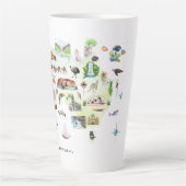 Waterverf geïllustreerde kaart van Australië | Mon Latte Mok (Voorkant)