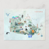 Waterverf geïllustreerde kaart van Canada Art (Voorkant)