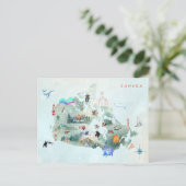 Waterverf geïllustreerde kaart van Canada Art (Staand voorkant)