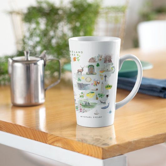 Waterverf Geïllustreerde kaart van Ierland | Monog Latte Mok